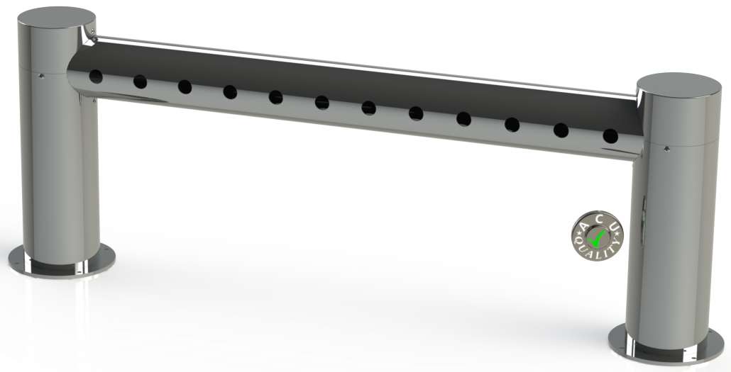 4x5 Metro Pass "H" Through Tower 12 Faucet Holes | 45" Long | Polished Stainless Steel #8
