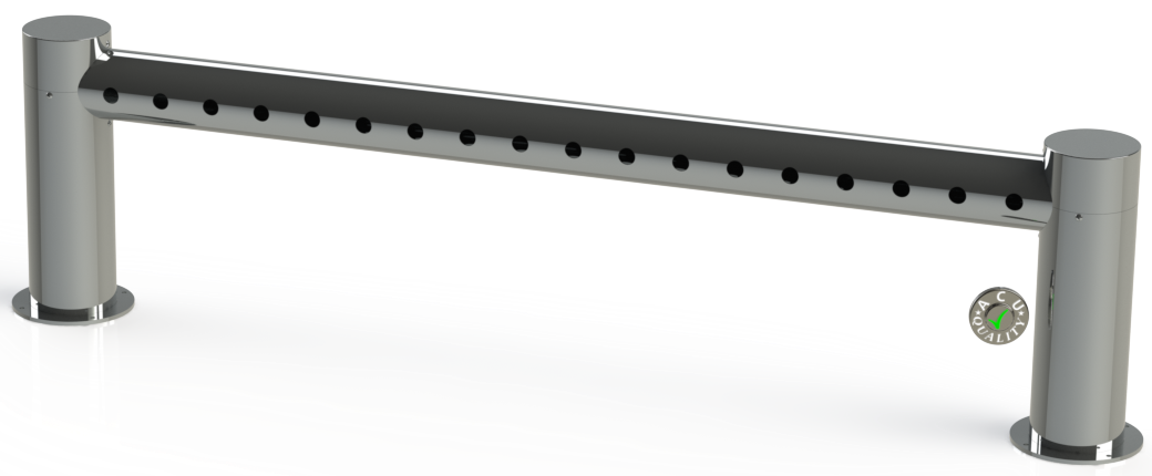 4x5 Metro Pass "H" Through Tower 18 Faucet Holes | 63" Long | Polished Stainless Steel #8