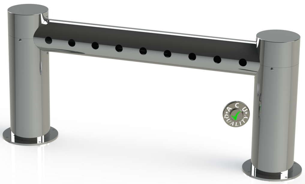 4x5 Metro Pass "H" Through Tower 9 Faucet Holes | 36" Long | Polished Stainless Steel #8