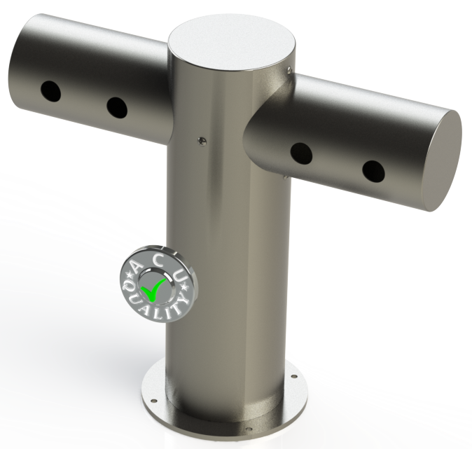 4x5 Metro Tee "T" Draft Beer Tower | 4 Faucet Holes | Stainless Steel # 4