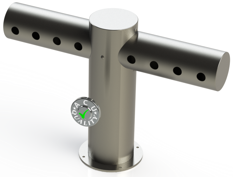 4x5 Metro Tee "T" Draft Beer Tower | 8 Faucet Holes 24" Long | Stainless Steel # 4