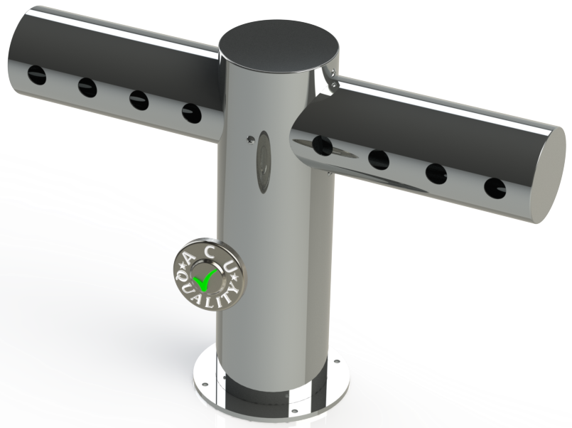 of 4x5 Metro Tee "T" Draft Beer Tower | 8 Faucet Holes 24" Long | Stainless Steel # 8
