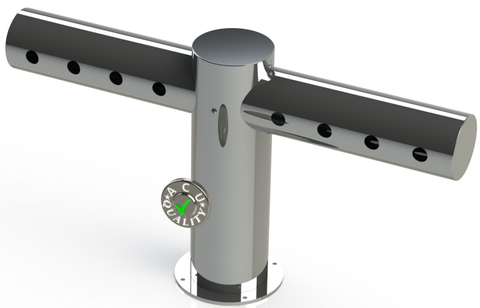 4x5 Metro Tee "T" Draft Beer Tower | 8 Faucet Holes 30" Long | Stainless Steel # 8