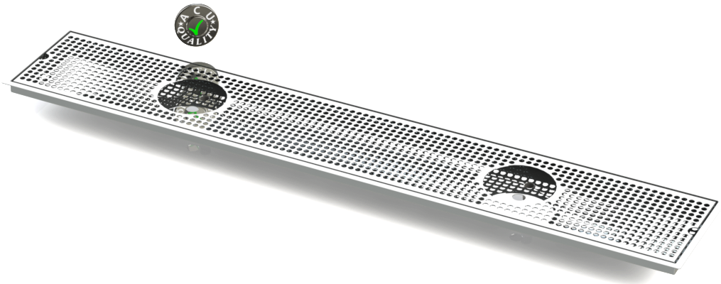 Flush Mount w/ Double Drain and Double Rinser Holes 8" X 48" X ¾" Drip Tray | Recessed | S/S # 8