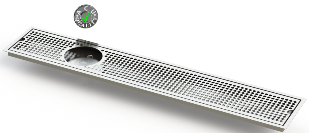 Flush Mount w/ Left Drain and Rinser Hole 6" X 36" X ¾" Drip Tray | Recessed | S/S # 4