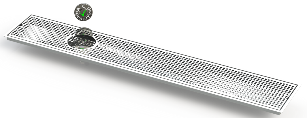 Flush Mount w/ Left Drain and Rinser Hole 8" X 48" X ¾" Drip Tray | Recessed | S/S # 8
