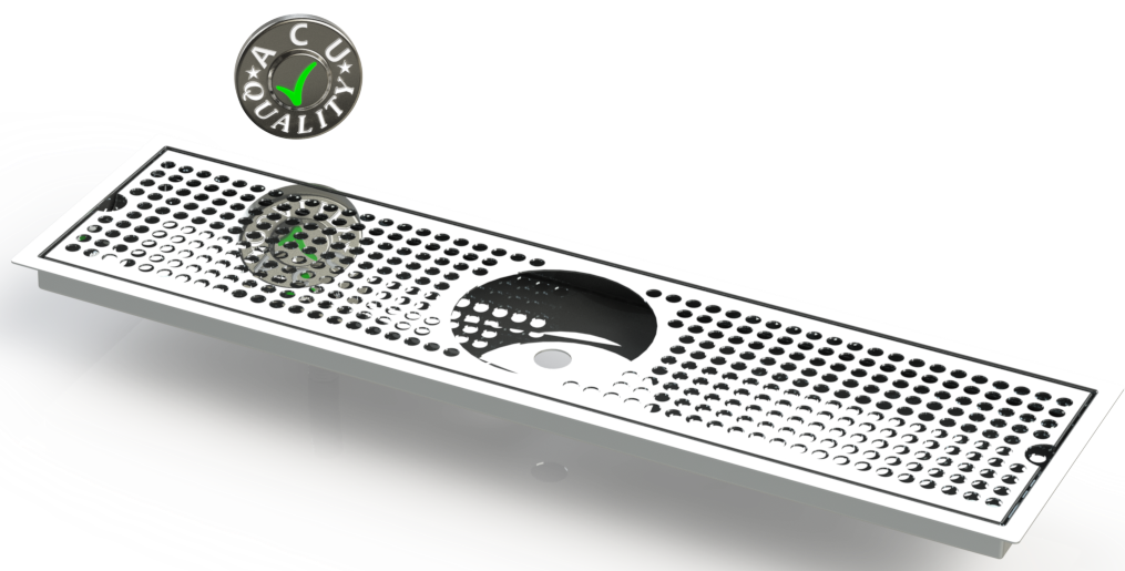 Flush Mount w/ Rinser Hole and Offset Drain 6" X 24" X ¾" Drip Tray | Recessed | S/S # 8