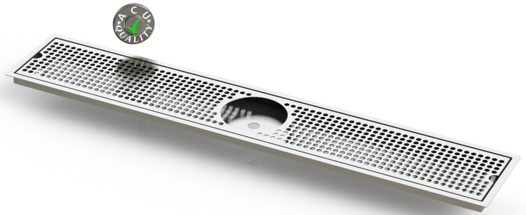 Flush Mount w/ Rinser Hole and Offset Drain 6" X 36" X ¾" Drip Tray | Recessed | S/S # 4