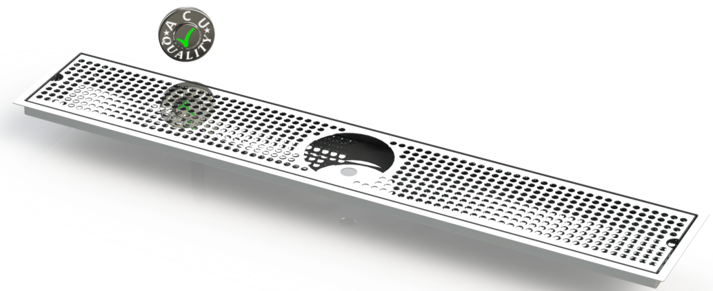 Flush Mount w/ Rinser Hole and Offset Drain 6" X 36" X ¾" Drip Tray | Recessed | S/S # 8