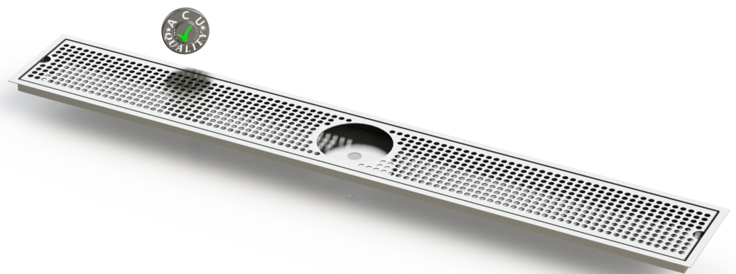 Flush Mount w/ Rinser Hole and Offset Drain 6" X 45" X ¾" Drip Tray | Recessed | S/S # 4