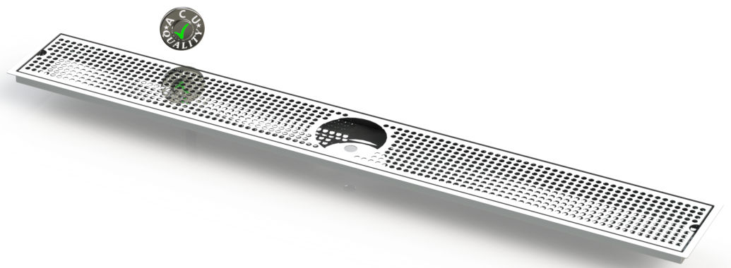 Flush Mount w/ Rinser Hole and Offset Drain 6" X 48" X ¾" Drip Tray | Recessed | S/S # 8