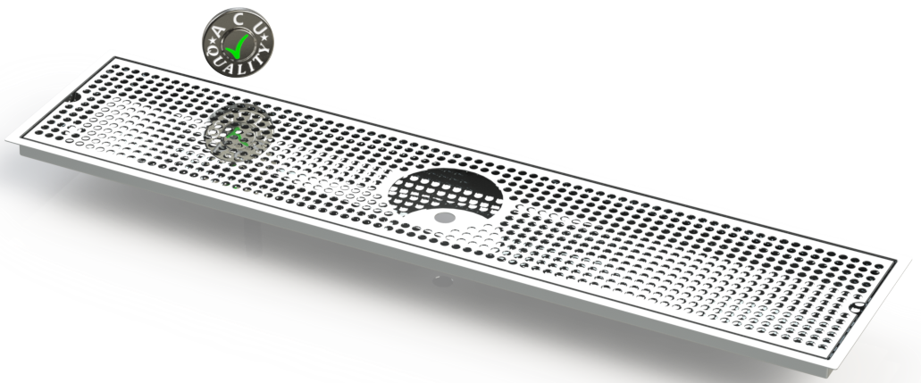 Flush Mount w/ Rinser Hole and Offset Drain 8" X 36" X ¾" Drip Tray | Recessed | S/S # 8