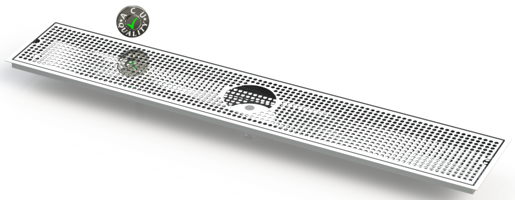 Flush Mount w/ Rinser Hole and Offset Drain 8" X 45" X ¾" Drip Tray | Recessed | S/S # 8