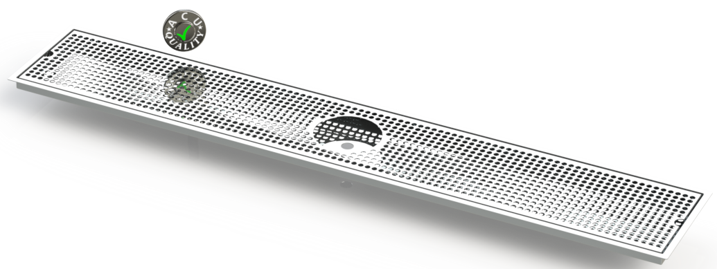 Flush Mount w/ Rinser Hole and Offset Drain 8" X 48" X ¾" Drip Tray | Recessed | S/S # 8