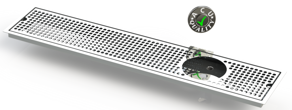 Flush Mount w/ Right Drain and Rinser Hole 6" X 30" X ¾" Drip Tray | Recessed | S/S # 8