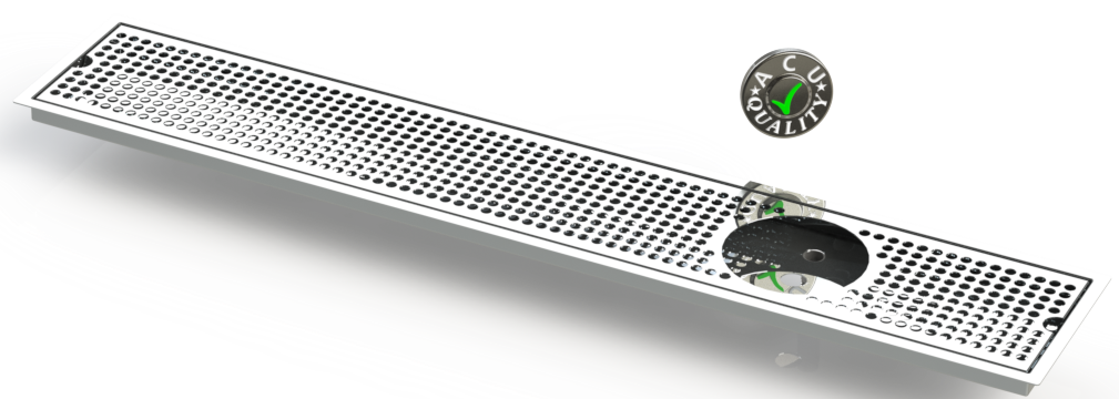 Flush Mount w/ Right Drain and Rinser Hole 6" X 36" X ¾" Drip Tray | Recessed | S/S # 8