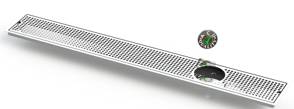 Flush Mount w/ Right Drain and Rinser Hole 6" X 45" X ¾" Drip Tray | Recessed | S/S # 8