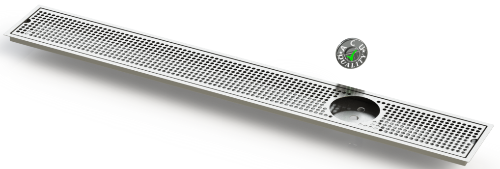 Flush Mount w/ Right Drain and Rinser Hole 6" X 48" X ¾" Drip Tray | Recessed | S/S # 4