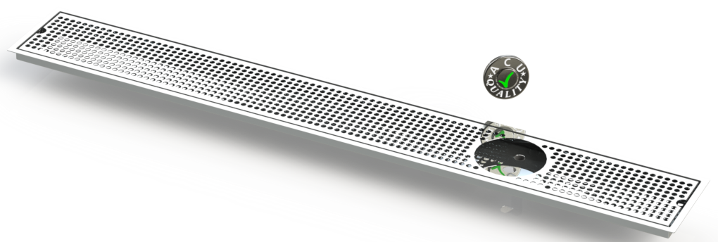 Flush Mount w/ Right Drain and Rinser Hole 6" X 48" X ¾" Drip Tray | Recessed | S/S # 8