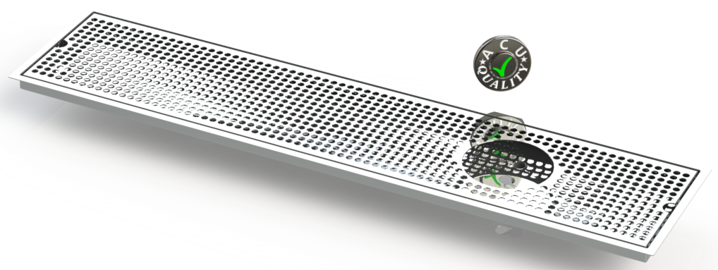 Flush Mount w/ Right Drain and Rinser Hole 8" X 36" X ¾" Drip Tray | Recessed | S/S # 8