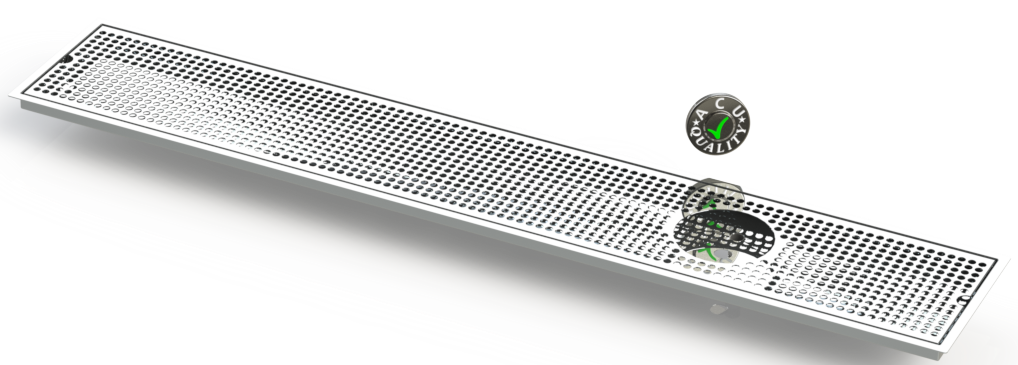 Flush Mount w/ Right Drain and Rinser Hole 8" X 48" X ¾" Drip Tray | Recessed | S/S # 8