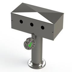 Draft Beer T- Tower | 3" Single Pedestal |12" Box | 3 Hole Face Plate | S/S # 8 - ACU Precision Sheet Metal