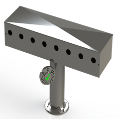 Draft Beer T- Tower | 3" Single Pedestal |24" Box 8 Hole Face Plate | S/S # 8 - ACU Precision Sheet Metal
