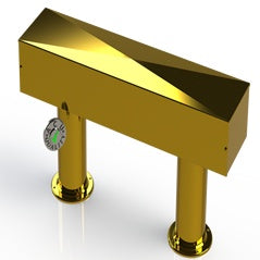 Draft Beer T-Tower | 4" Double Pedestal | 30" Box | No Faucet Holes | Brass - ACU Precision Sheet Metal