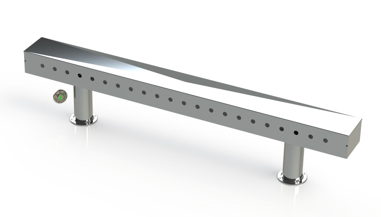 Draft Beer T-Tower | 4" Double Pedestal | 72" Box | 22 Faucet Holes | SS # 8 - ACU Precision Sheet Metal