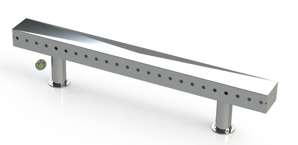 Draft Beer T-Tower | 4" Double Pedestal | 72" Box | 24 Faucet Holes | SS # 8 - ACU Precision Sheet Metal