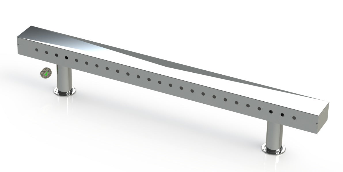 Draft Beer T-Tower | 4" Double Pedestal | 84" Box | 25 Faucet Holes | SS # 8 - ACU Precision Sheet Metal