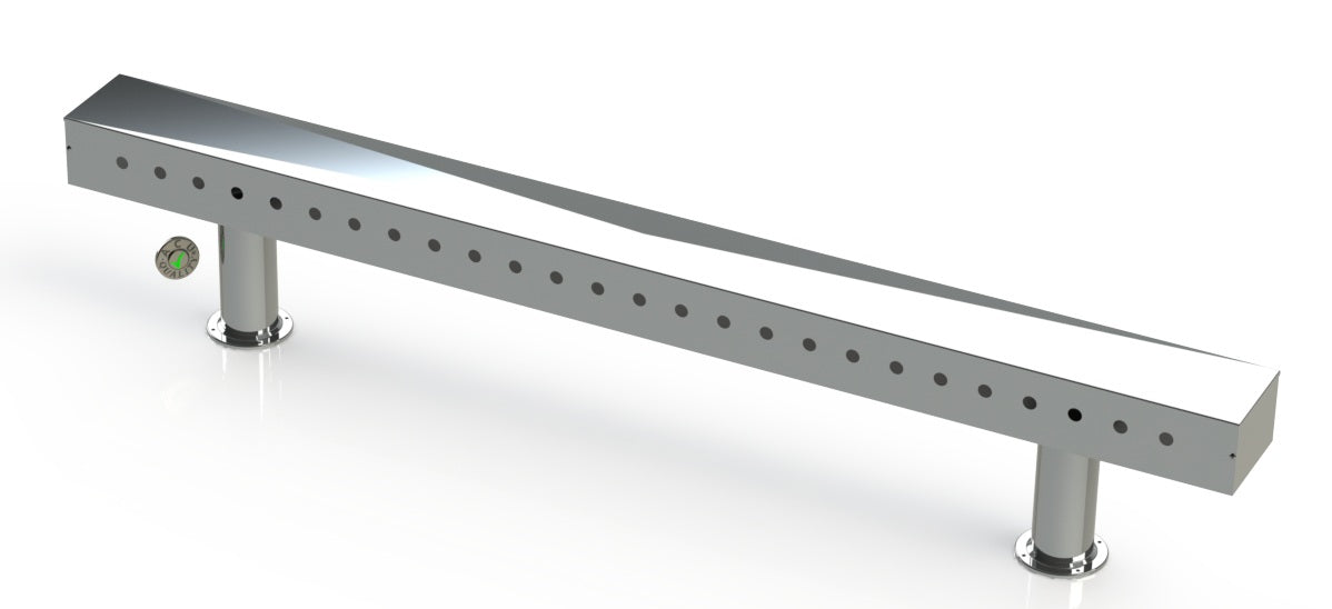 Draft Beer T-Tower | 4" Double Pedestal | 84" Box | 26 Faucet Holes | SS # 8 - ACU Precision Sheet Metal
