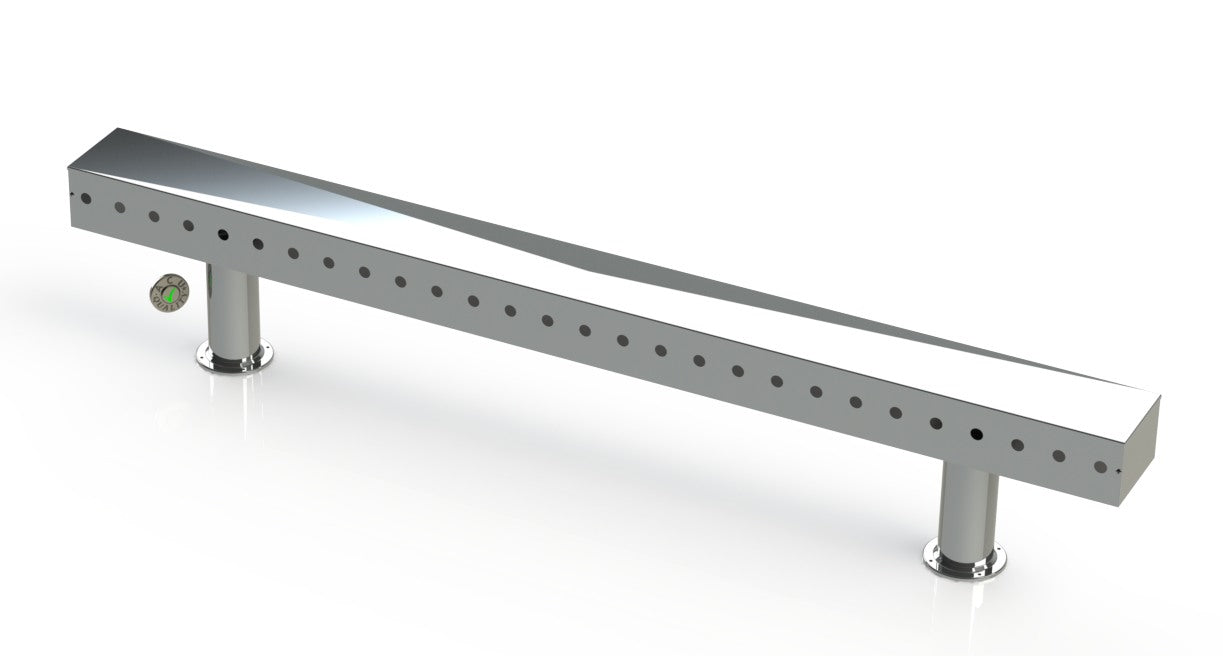 Draft Beer T-Tower | 4" Double Pedestal | 84" Box | 28 Faucet Holes | SS # 8 - ACU Precision Sheet Metal