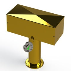 Draft Beer T-Tower | 4" Single Pedestal | 16" Box | No Hole Face Plate | Brass - ACU Precision Sheet Metal