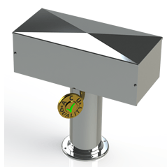 Draft Beer T-Tower | 4" Single Pedestal | 16" Box | No Hole Face Plate | S/S # 8 - ACU Precision Sheet Metal