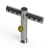 Thumbnail for Metro Tee Draft Beer Tower | 6 Faucet Holes | Mirror Finish Stainless - ACU Precision Sheet Metal