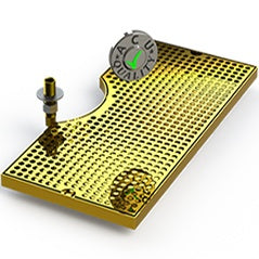 19" Surface Mount Cut-Out Drain Tray, 7" Column | Mushroom Tower Tray| Brass - ACU Precision Sheet Metal