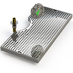 19" Surface Mount Tray, 7" Column | Mushroom Tray| Mirror Stainless - ACU Precision Sheet Metal