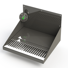 20" Mirror Stainless Steel Barrel Head Drip Tray with Drain - ACU Precision Sheet Metal