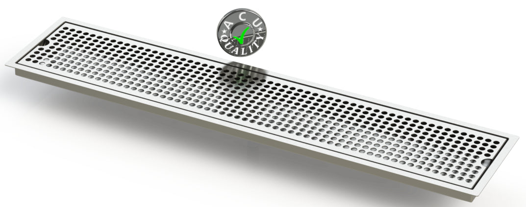 Flush Mount 6" X 30" X ¾" Drip Tray | Recessed Beer Tray | Stainless Steel - ACU Precision Sheet Metal