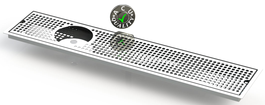 Flush Mount w/ Center Drain and Offset Rinser Hole 6" X 30" X ¾" Drip Tray | Recessed | S/S # 8