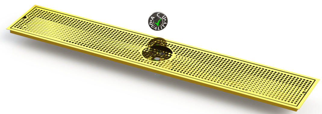 Flush Mount with Rinser Hole 8" X 48" X ¾" Drip Tray | Recessed | Brass