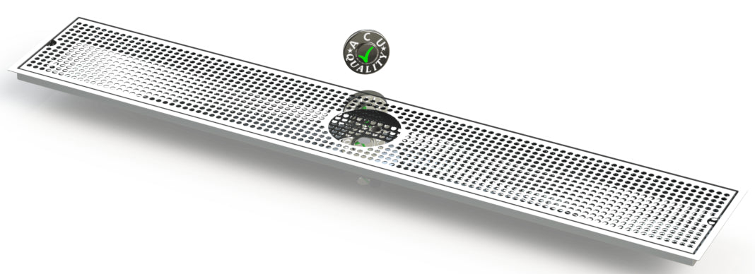 Flush Mount with Rinser Hole 8" X 48" X ¾" Drip Tray | Recessed | S/S # 8