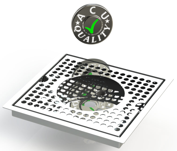 Flush Mount with Rinser Hole 8" X 8" X ¾" Drip Tray | Recessed | S/S # 8