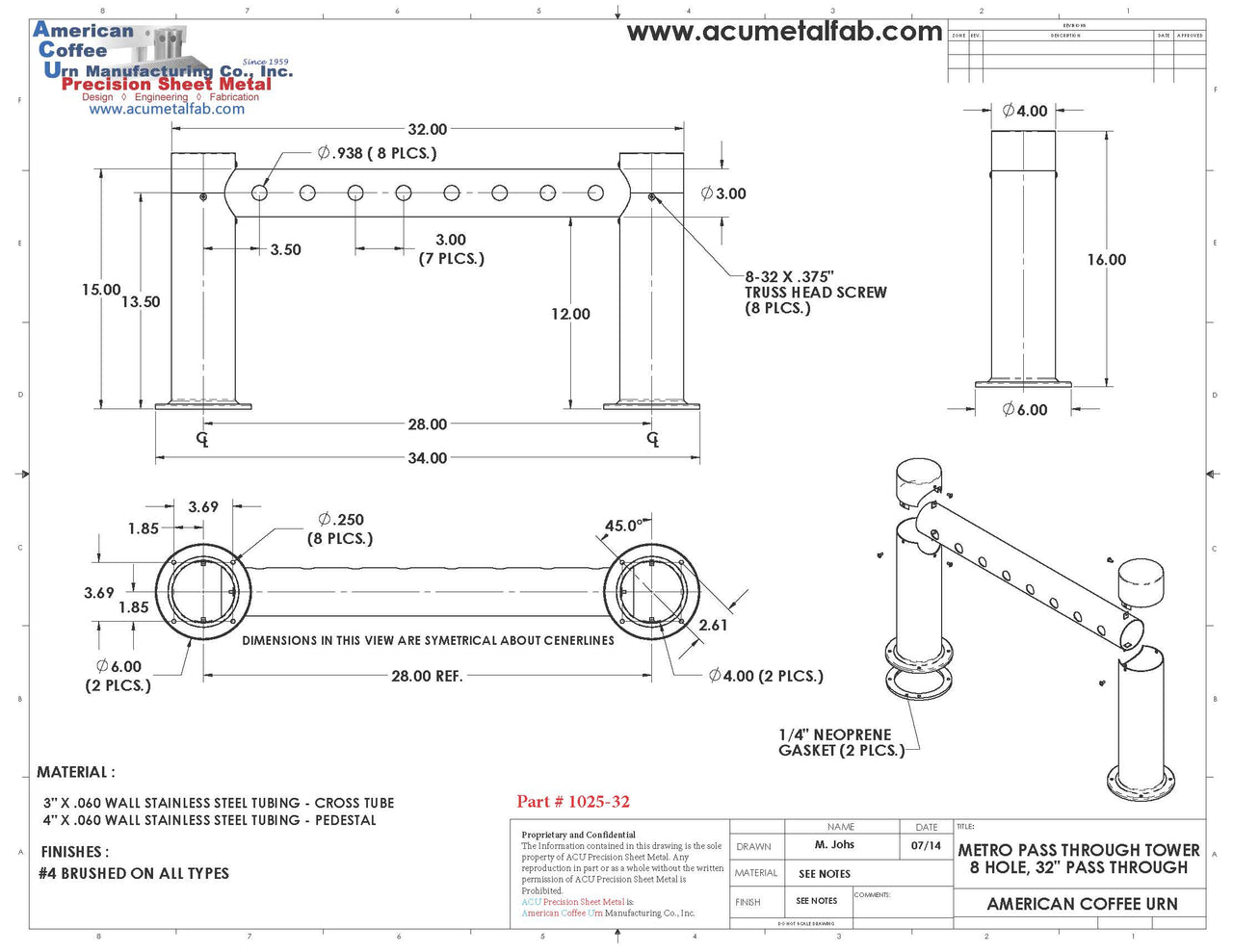 Metro Pass Through Tower 8 Faucet Holes | Stainless Steel #4