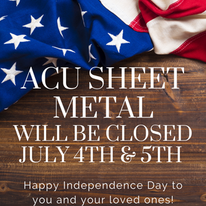 Will be closed July 4th - 5th...