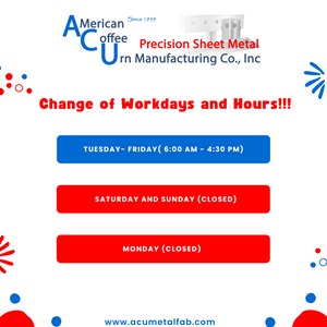 Change of Workdays and Hours!!!