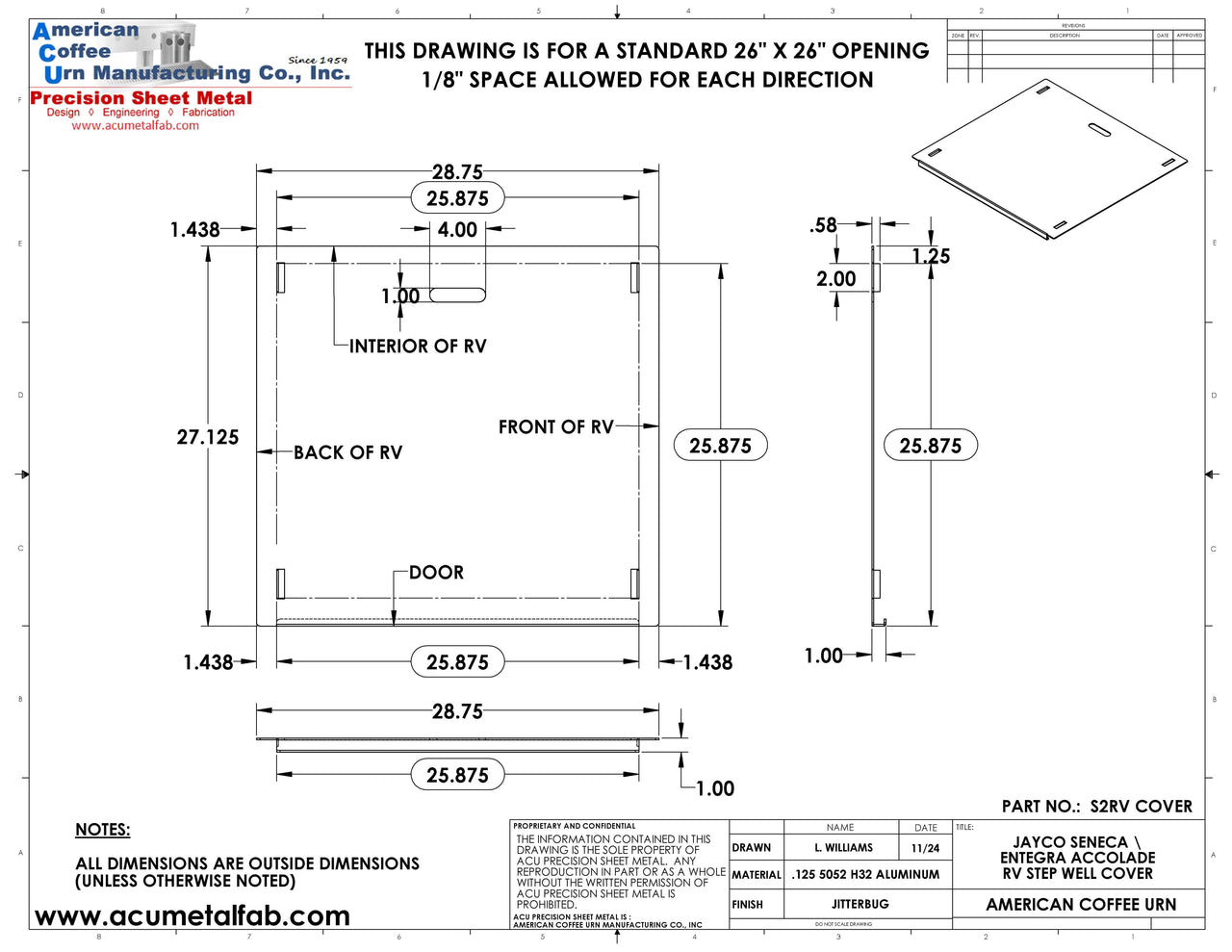 Jayco Seneca | Entegra Accolade Step Well Cover (S2RV)
