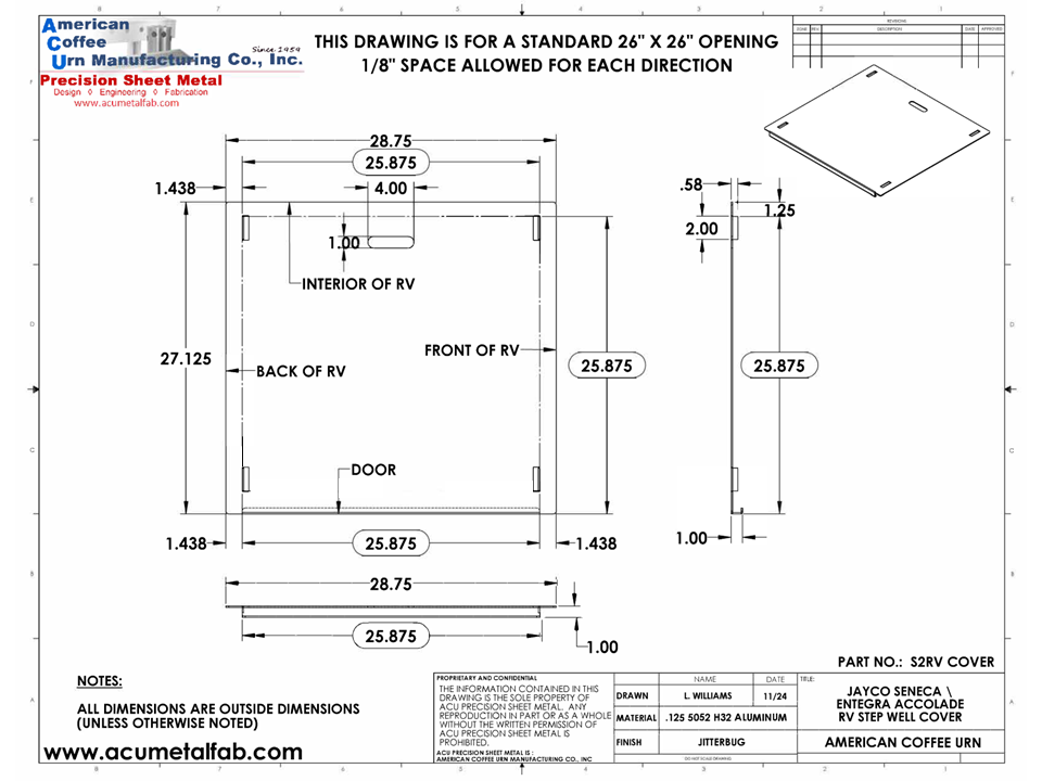 Jayco Seneca | Entegra Accolade Step Well Cover (S2RV)