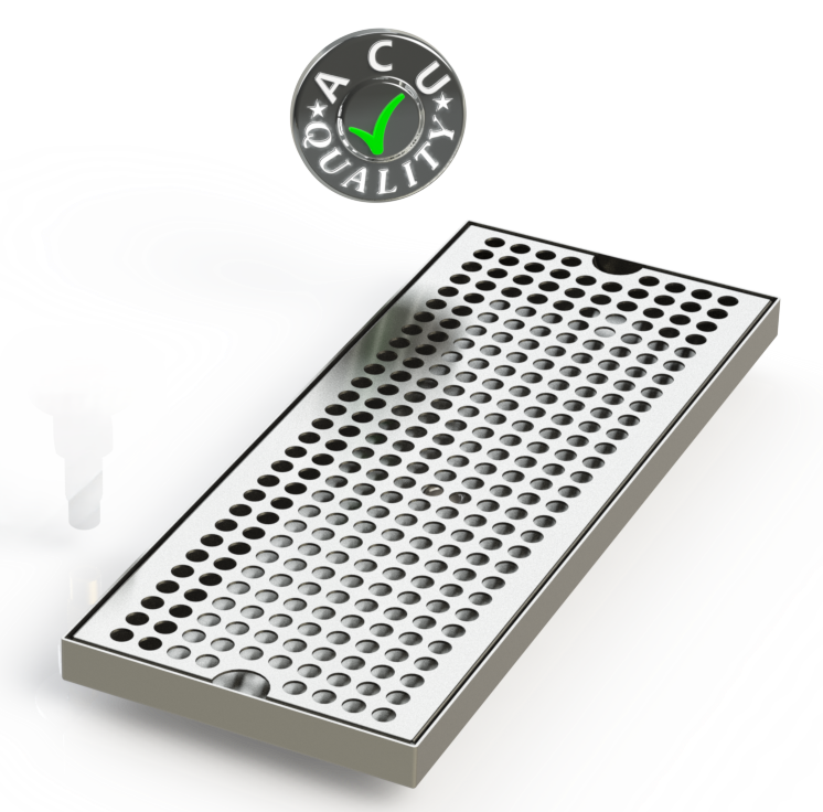 6" X 16" Surface Mount Drip Tray | No Drain | S/S#4